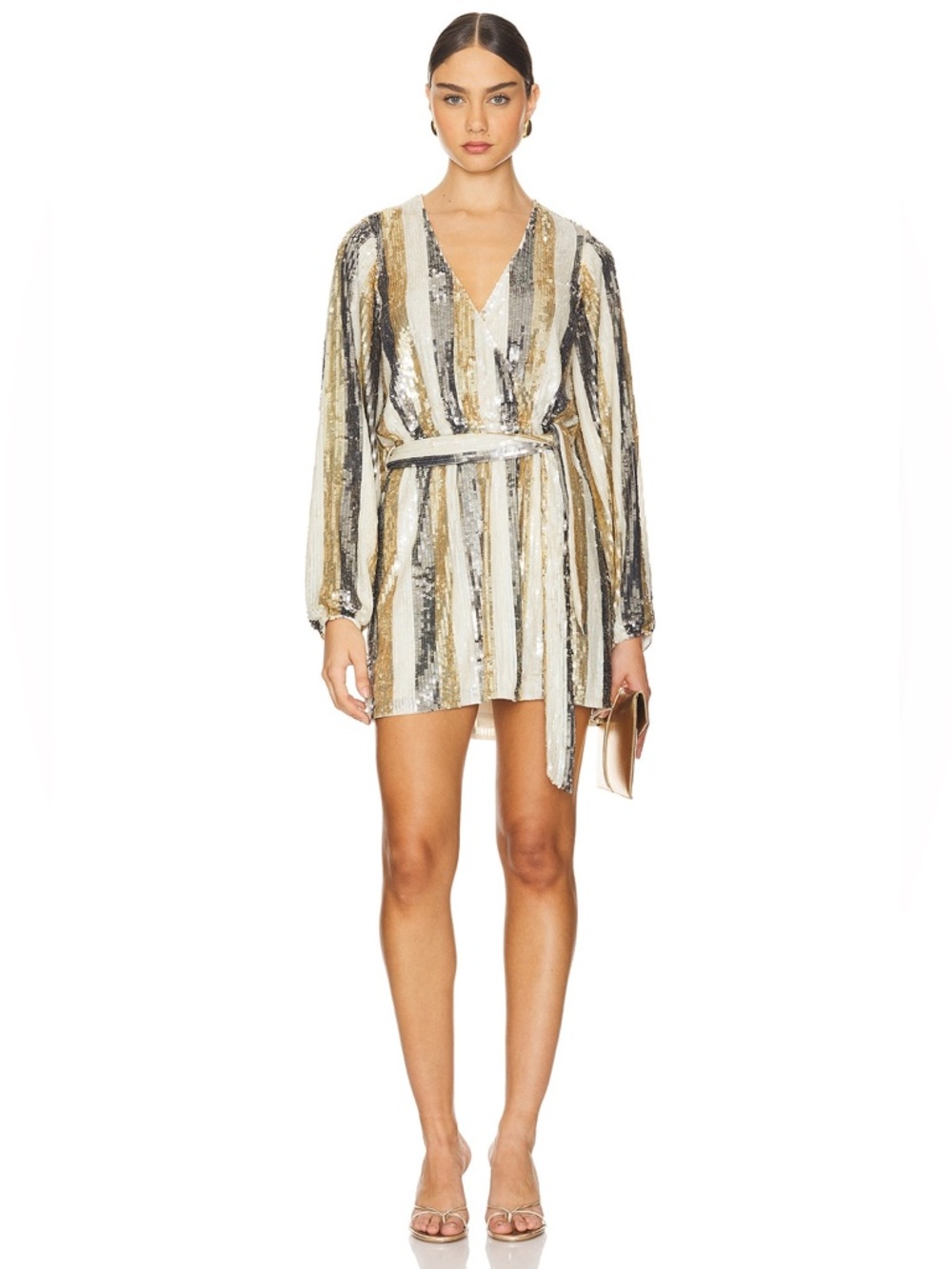 NWT Show Me Your MuMu Wear Me Out Mini Dress Medium Champagne Sequin